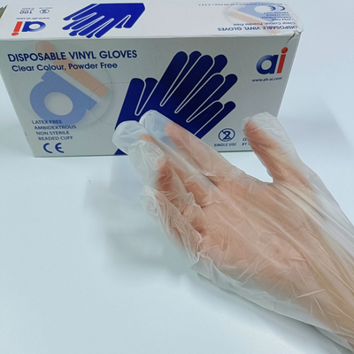 Transparent Vinyl Synthetic Exam Gloves Powder Free Latex Free Disposable