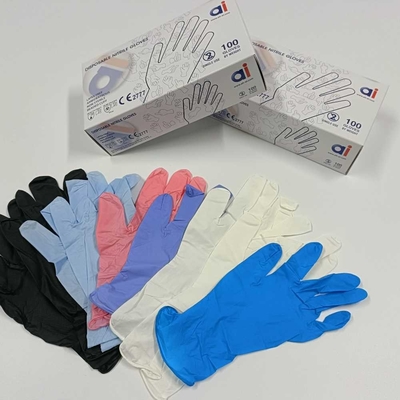 Colored Nitrile Gloves For Food Processing Household Cleaning Beauty Salon
