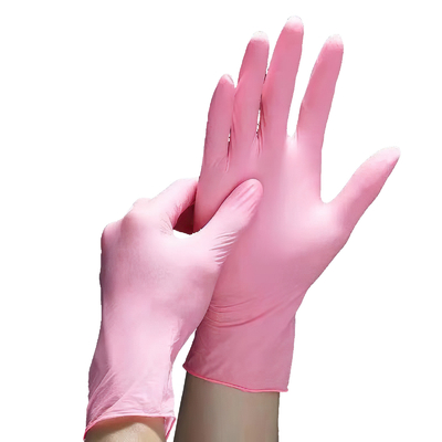 Custom Pink Disposable Nitrile Gloves Cheap Powder Free Safety Nitrile Gloves