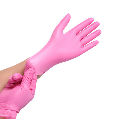 Custom Pink Disposable Nitrile Gloves Cheap Powder Free Safety Nitrile Gloves
