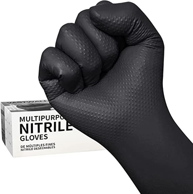 Powder Free Medical Food Diamond Pattern Examination Disposable Nitrile Gloves