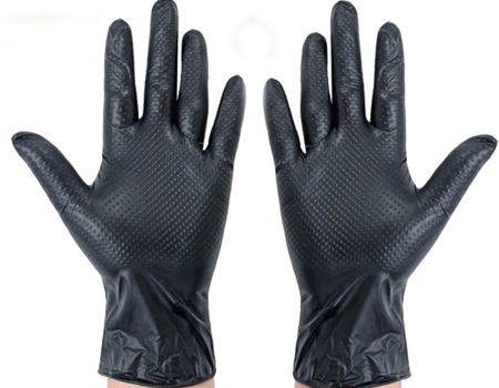 Powder Free Medical Food Diamond Pattern Examination Disposable Nitrile Gloves