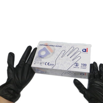 SAFE HEALTH Nitrile Black Disposable Gloves, Free Of Latex & Powder, Tattoo, Salon, Mechanic, Customizable