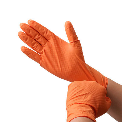 Mechanic Industrial Safety Work Nitrile Waterproof Gloves Diamond Non Slip