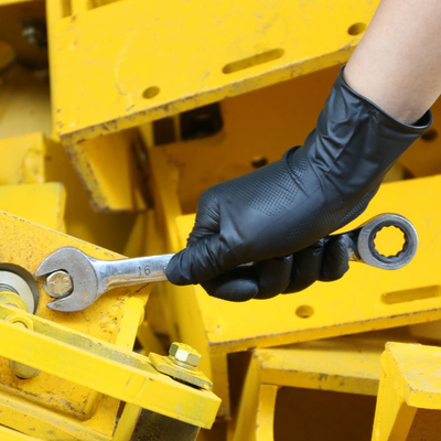 Diamond Texture Nitrile Safety Work Gloves Black Nitrile Gloves Powder Free Tattoo Gloves