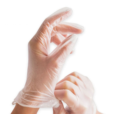 Food Grade Plastic Transparent Vinyl Gloves , Kitchen Cleaning Oil Proof Gloves
