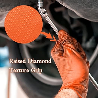 7mil Cut Resistant Super Elastic Diamond Nitrile Gloves Safety