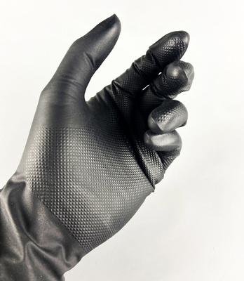 Cut Resistant Black Diamond Nitrile Gloves Super Elastic