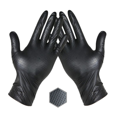 Industrial Gloves Heavy Duty Nitrile Work Gloves Powder Free Diamond Pattern