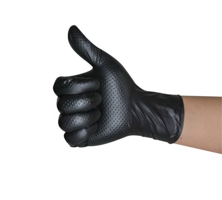 Multipurpose Mechanic Gloves Industrial Diamond Textured Nitrile Orange Black