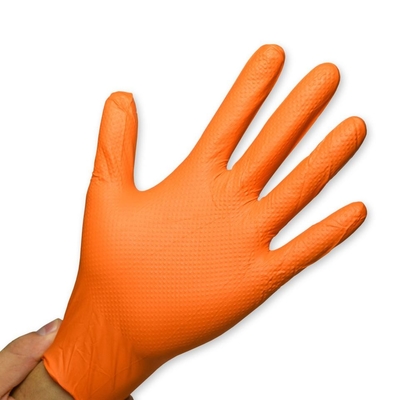Black / Green Diamond Textured Nitrile Work Gloves Powder Free