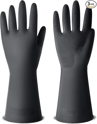 3 Pairs Reusable Latex Dishwashing Gloves For Housework Kitchen Bathroom Large