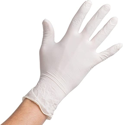 Powder Free Latex Disposable Gloves Food Contact Grade Fully Textured White Medium