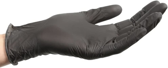 Disposable Nitrile Gloves, Chemical Resistant, Powder-Free, Latex-Free, Non-Sterile, Food Safe, Black, Large
