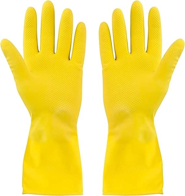 Kitchen 3 Pairs yellow dishwashing gloves Natural Rubber Latex