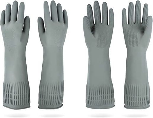 Long Rubber Gloves For Dishwashing Large Gray Medium Waterproof