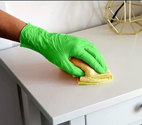 Green Nitrile Disposable Gloves - 3 Mil Nitrile Gloves Medium - Powder and Latex Free Rubber Gloves - Surgical Medical