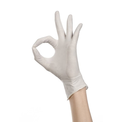 Non Sterile Disposable Surgical Latex Gloves White For Dental Examination