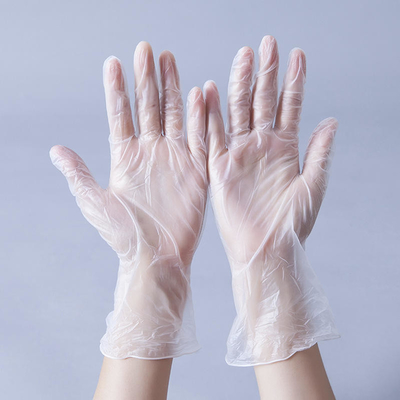 White Vinyl Disposable Gloves Powder Free For Cleanning