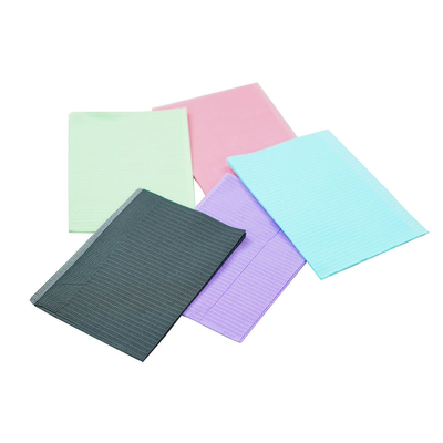 Personalized Multi Colors Black 3 Ply Waterproof Dental Bibs 33x45CM