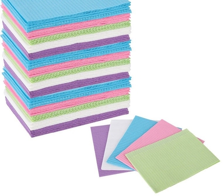 Pink Disposable Dental Bib Fabric Patient Paper Towel Dental Napkin