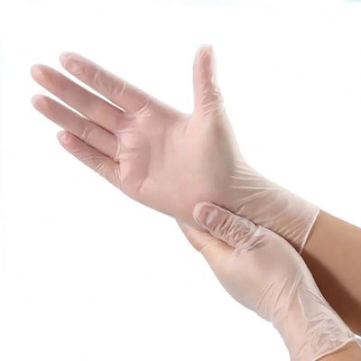 No Textured Work Protection Customized Logo Clear Blue Powder Free Vinyl Gloves