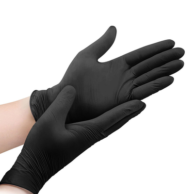 Class I Disposable General Examination Apparatus Powder Free Black Examination Instrument Nitrile Gloves