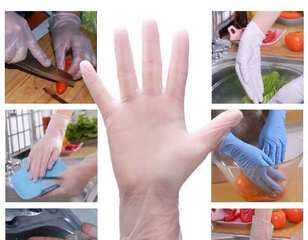 Disposable Clear Vinyl Medical Examination Gloves Powder Free PVC