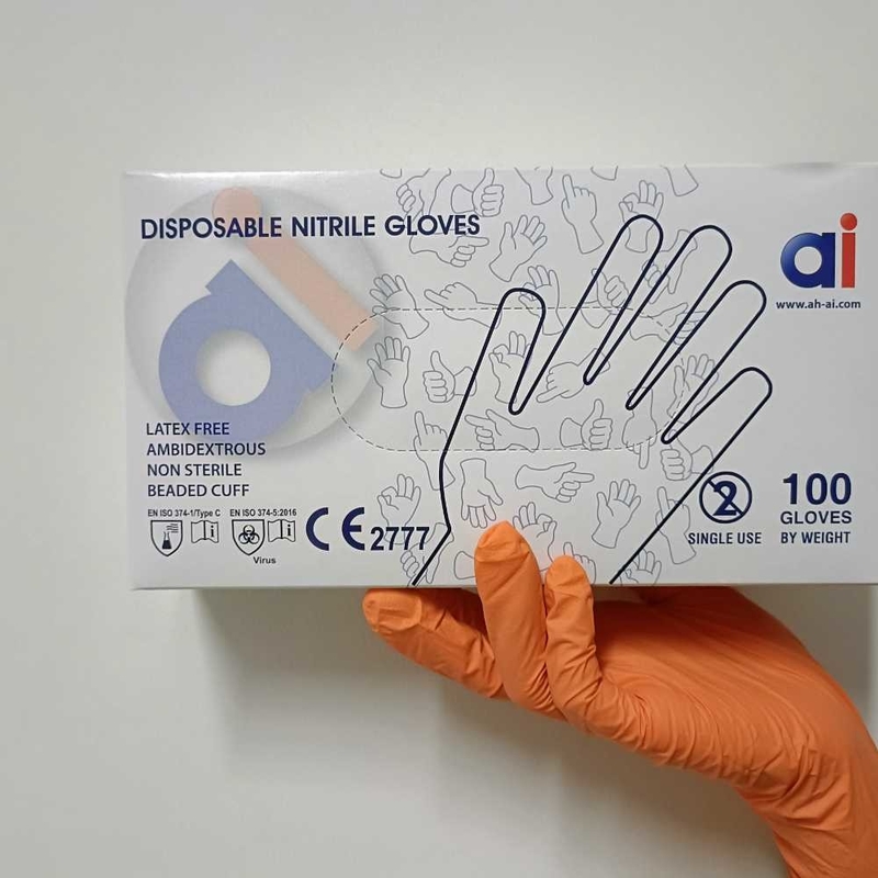 Colored Nitrile Gloves For Food Processing Household Cleaning Beauty Salon