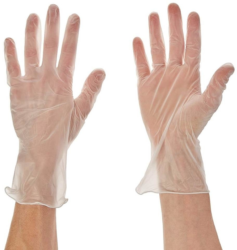 Clear Powder Free Disposable Vinyl Gloves Large 100 Pack Medical