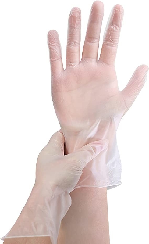 Clear Powder Free Vinyl Disposable Plastic Gloves XS S M L XL