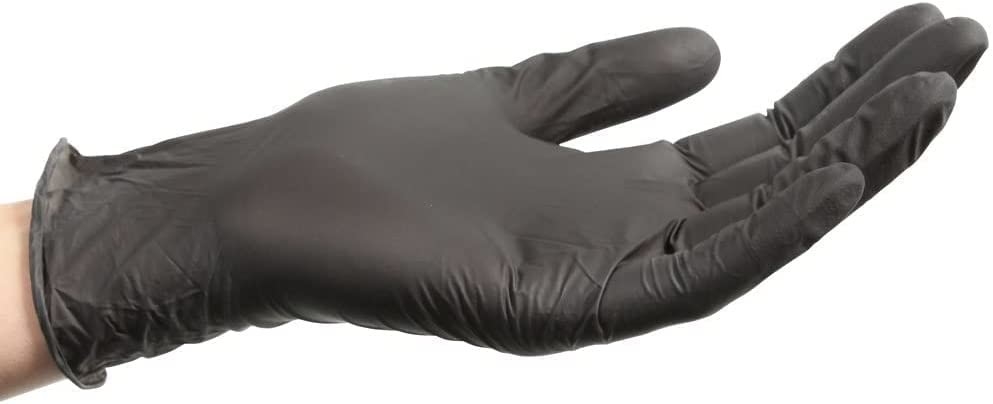 Disposable Nitrile Black Gloves Examination Food Powder Free