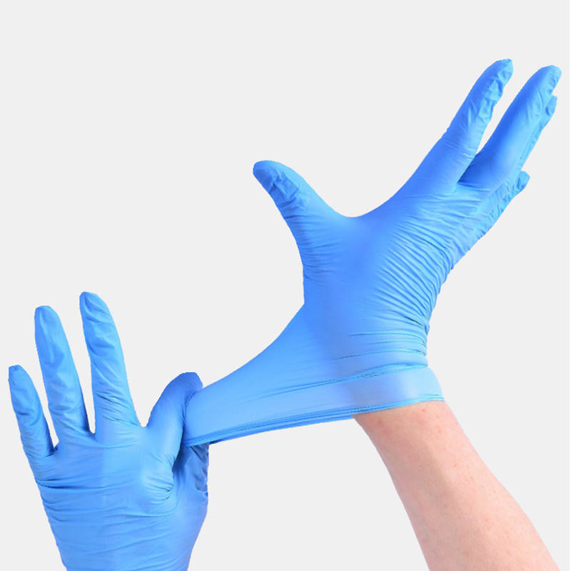 Pure Powder Free Blue Nitrile Gloves Waterproof Anti Smash