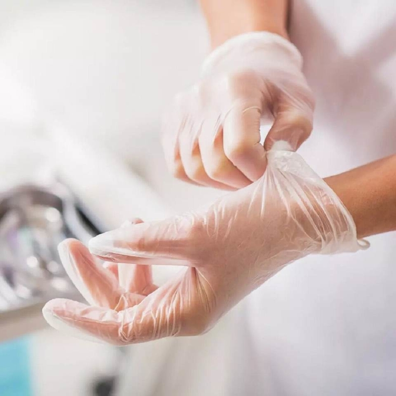 Vinyl Gloves Powder Free Clear Transparent Examination Medical Disposable