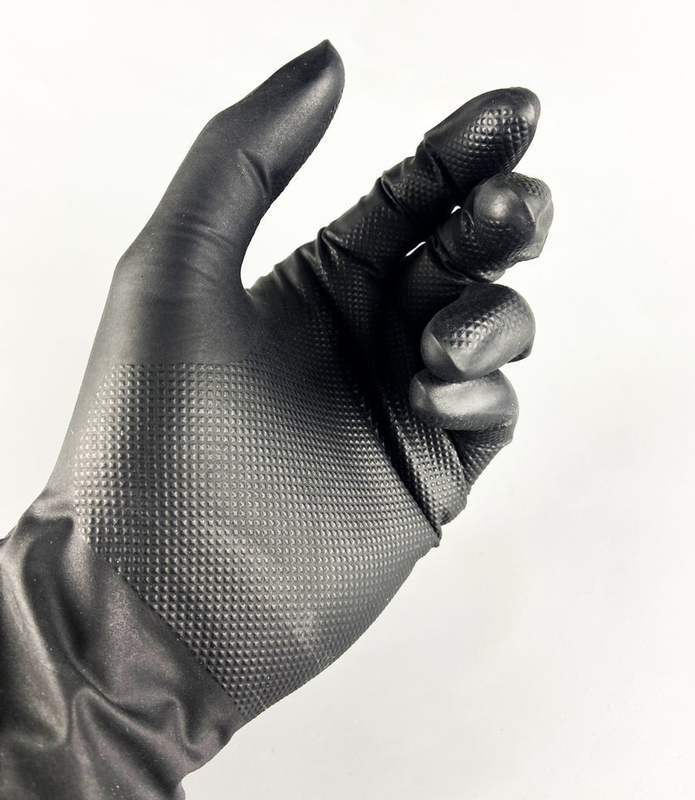 Cut Resistant Black Diamond Nitrile Gloves Super Elastic
