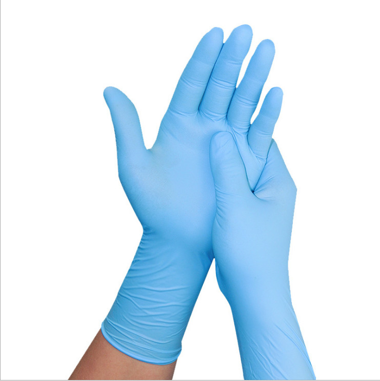 Household Blue Nitrile Gloves Food 4mil Powder Free For Kitchen