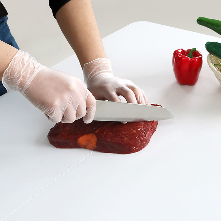 TPE Plastic Disposable Vinyl Gloves Food Grade Clear Color