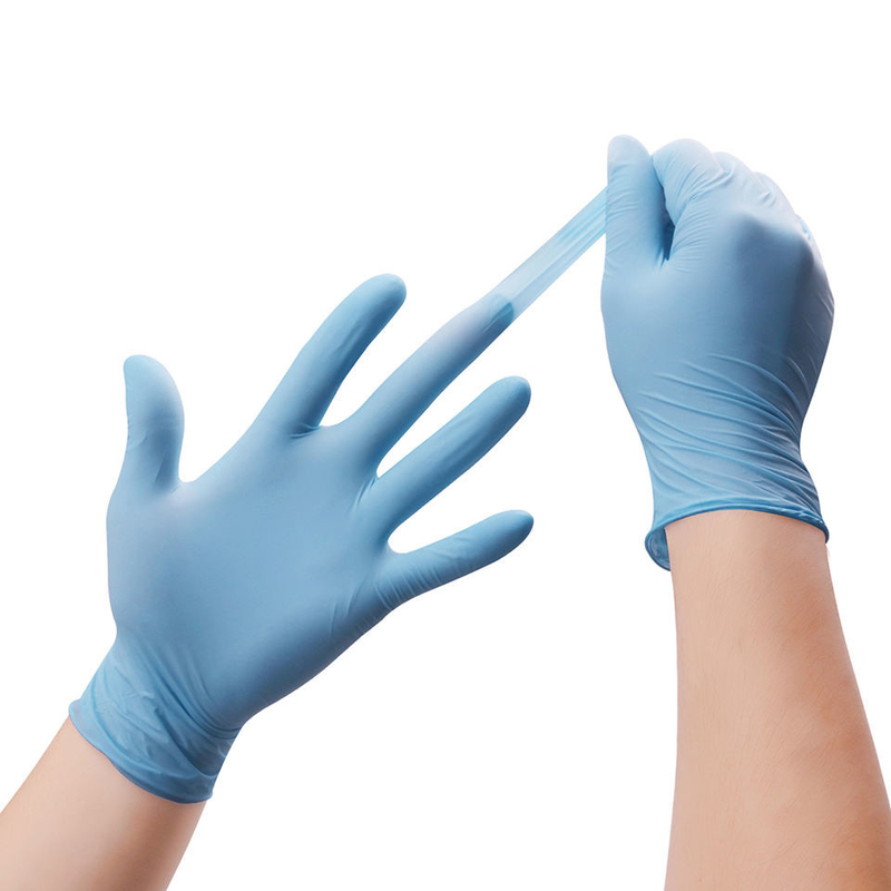 Powder Free Disposable Nitrile Examination Gloves Blue Color