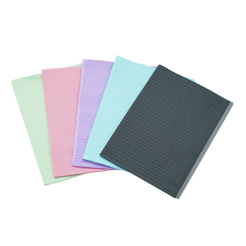 Colorful Black White Medical Pink 3 Ply Disposable Dental Bibs For Tattoo Dental