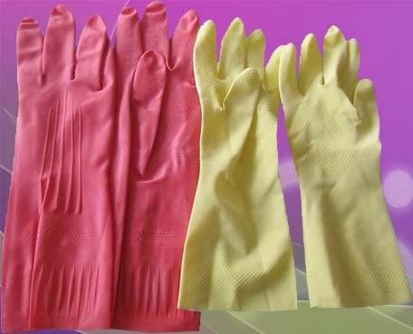 Natural Rubber Household Gloves / chemical resistant rubber gloves / Household Latex Gloves