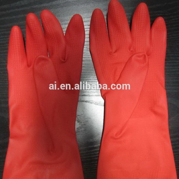 Household Natural Rubber Latex Glove/long orange rubber glove