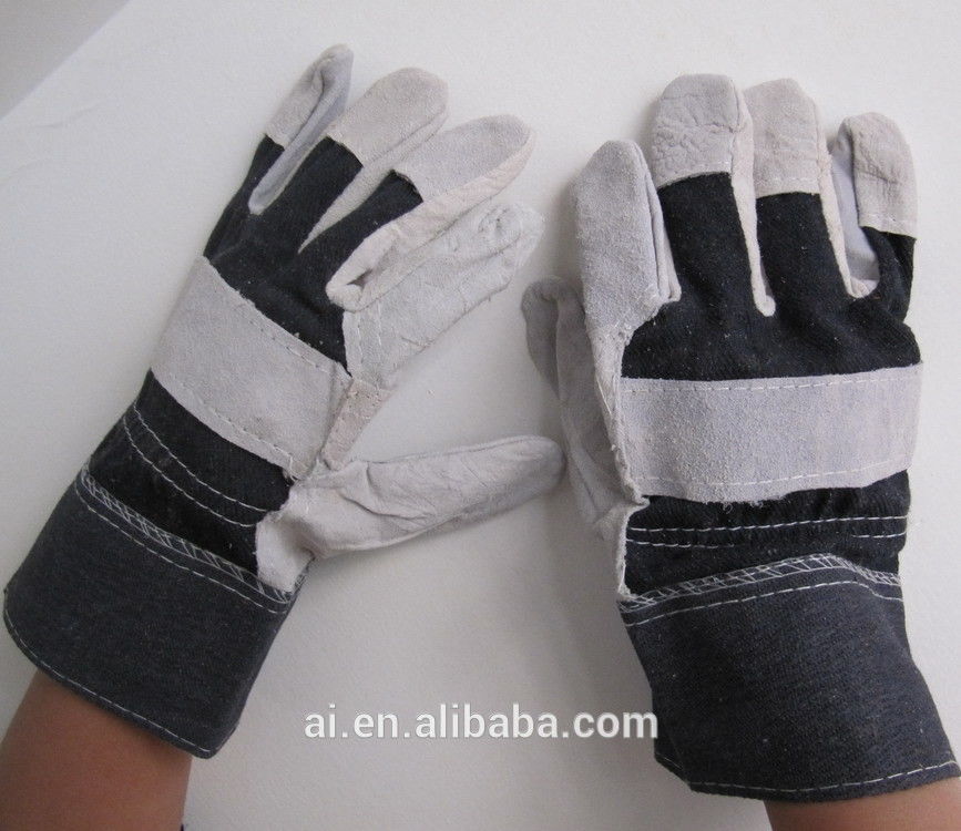 Superior Safety Working Gloves leather / Jean / working gloves split leather safety