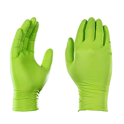 Fast Delivery Diamond Textured Mechanic Gloves Nitrile Chemical Resistant Mechanic Synthetic Industrial Nitrile Gloves