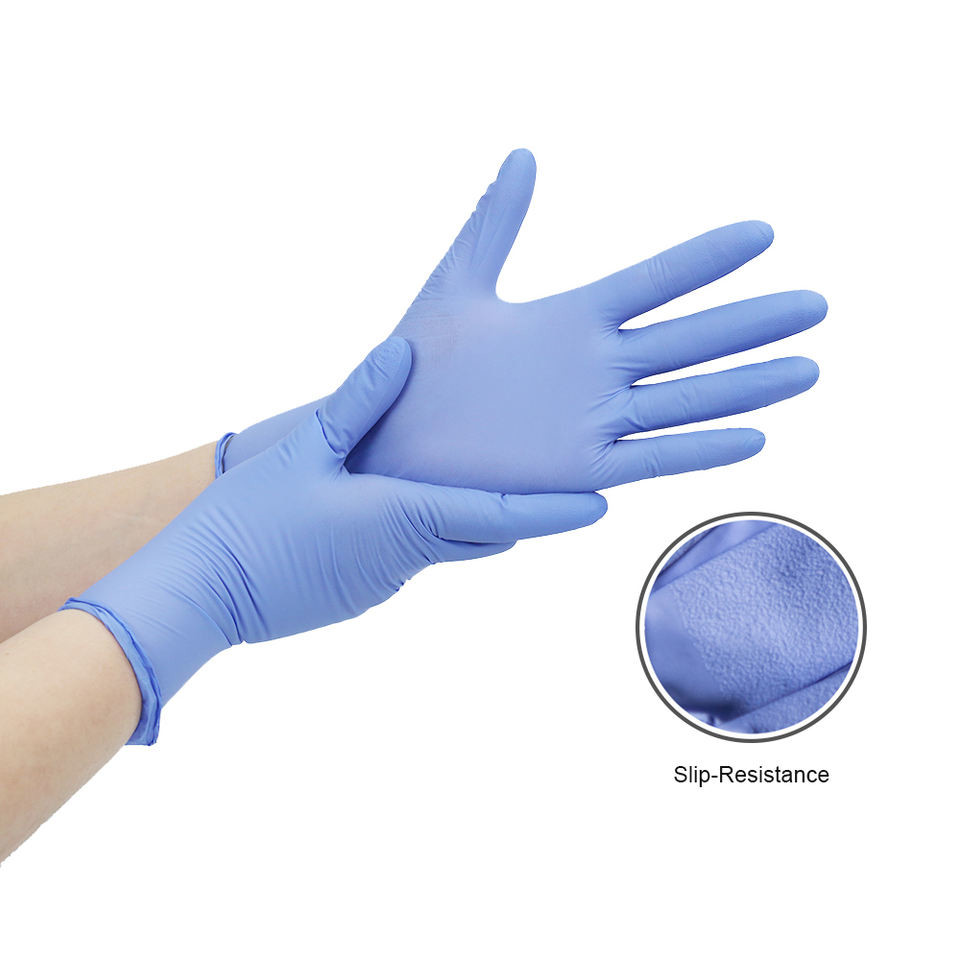 Disposable Blue Nitrile Powder Free Non-Sterile Examination Gloves Manufacturer With CE EN374 EN455