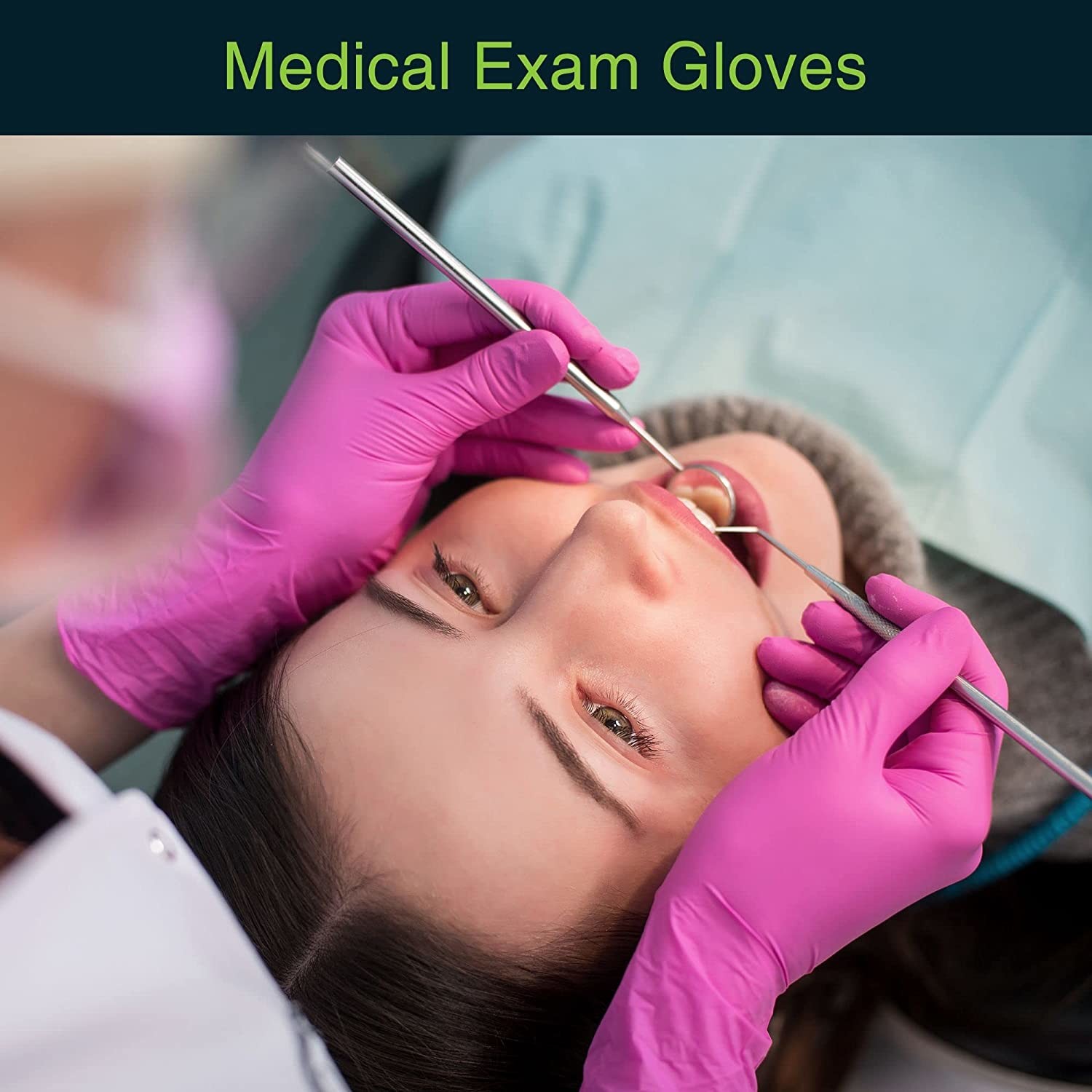 Pink Color OEM Exam Nitrile Glove Powder Free Disposable Nitrile