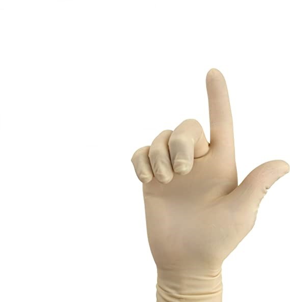Disposable Latex Surgical Gloves, Powder-Free, Sterilely Packaged in Pairs, Professional Medical and Healthcare Use
