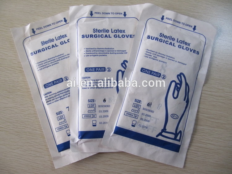 Sterile ai brand latex gloves transparent powder free latex gloves medical