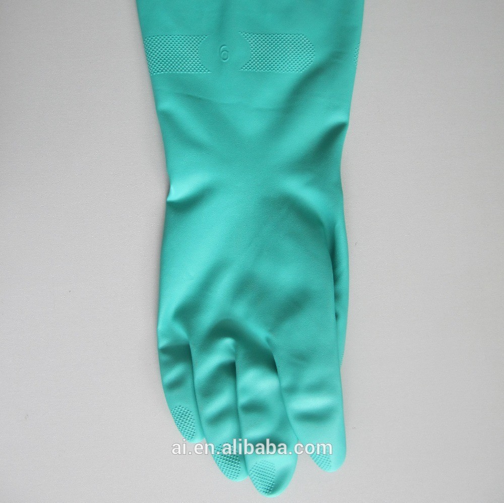 Protective Work Working Waterproof Latex Household Kitchen Blue Nitrile Gloves for Cleaning