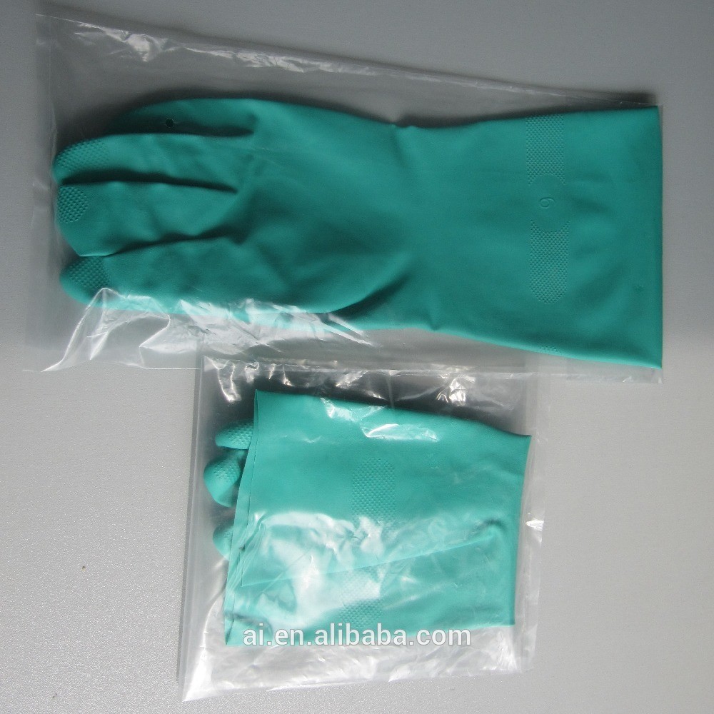 Protective Work Working Waterproof Latex Household Kitchen Blue Nitrile Gloves for Cleaning