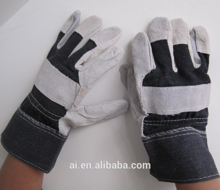 Superior Safety Working Gloves leather / Jean / working gloves split leather safety